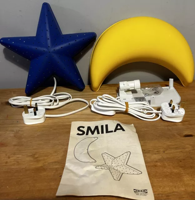 Luces de pared de luna amarillas estrella y melena IKEA Smila Stjarna. Nuevo