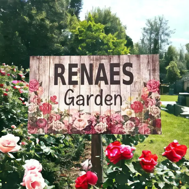 Floral Garden Rose Personalised Custom Sign