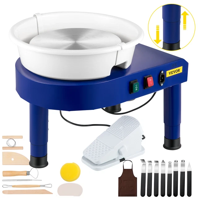 Mini Tour De Potier électrique VEVOR - Plateau 158 Mm, Vitesse Réglable 0-140 Tr/min - Avec Outils Et Argile - Pour Bricolage, école, Loisirs Créatifs