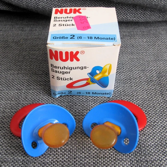 NUK SCHNULLER TROPIC blau Latex Größe 2 alte Form in Pappschachtel *neu — free download