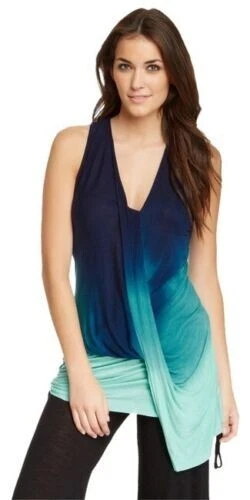 YFB Ombre Cleo Dip Dye Draped Racerback Rayon Knit Top Size M