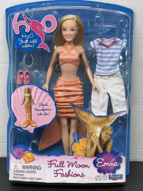 NEW H2O Just Add Water Full Moon Emma Mermaid Doll Deluxe Set w/ Outfit Extras