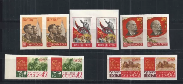 Soviet Union USSR 1957 Minr : 1995 - 1999 Pairs Imperf MNH Revolution Lenin