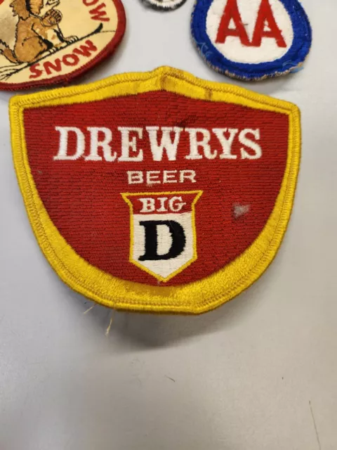 Lot Of 4 Vintage Drewrys Peace AA Beer Patches 2