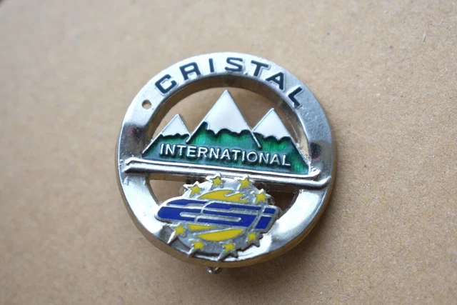 SUPERBE INSIGNE, BROCHE médaille école ski international, CRISTAL EUR 4,90 - FR