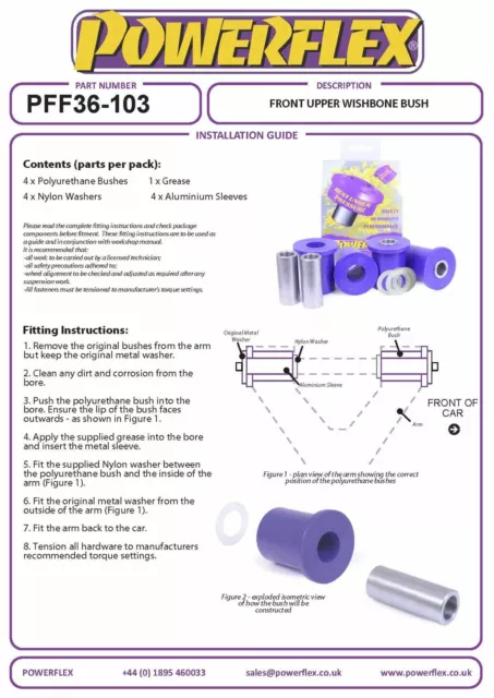 Powerflex Avant Supérieur Fourchette Bras Pour Mazda Eunos PFF36-103 3