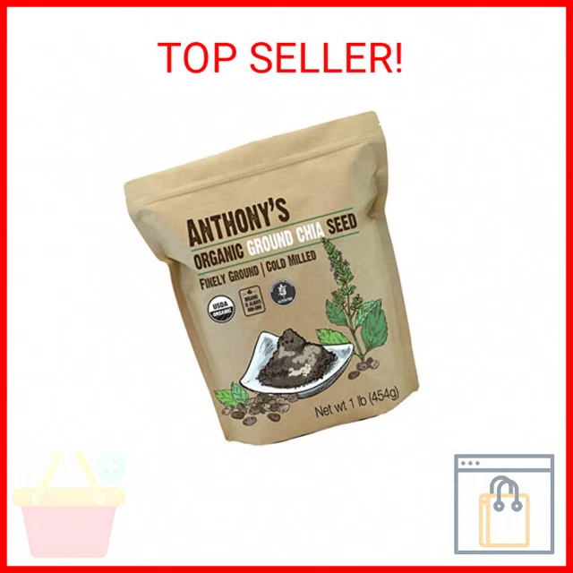Anthony's Organic Ground Chia Seed, 1 lb, Finely Ground, Cold Milled, Gluten Fre