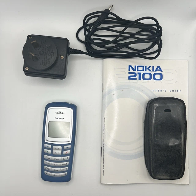 Nokia 2100 2G Mobile Phone Unlocked Tested Working with Cover Charger Manual