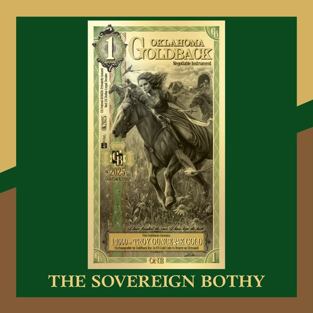 2 Oklahoma Goldbacks 24k Aurum Gold Foil Notes | Order Now
