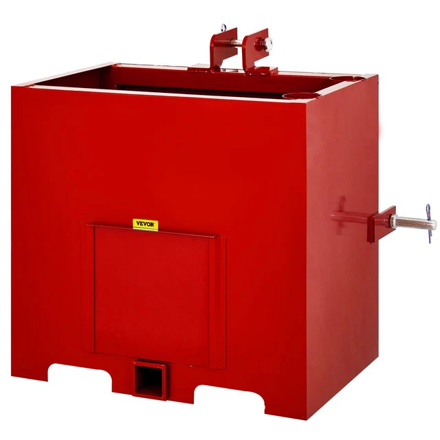 Sturdy Ballast Box 800 Lbs Capacity for 3 Point Category 1 Tractor Attachments