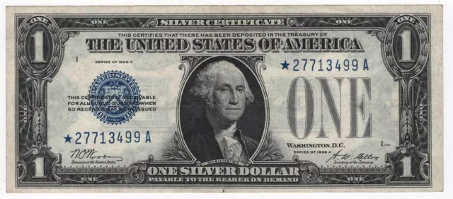 FR. 1601* 1928-A $1 *STAR* “FUNNYBACK” Silver Certificate