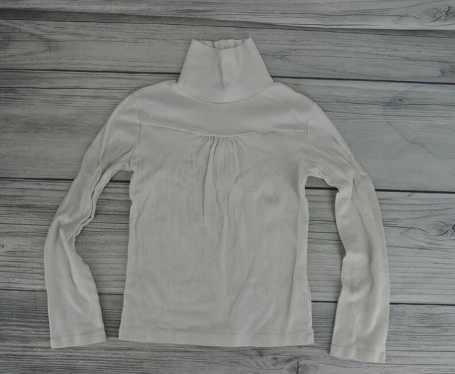 Circo Grande Ragazze Manica Lunga Increspato Dolcevita Maglia Media Bianco