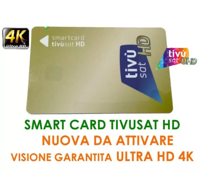 Tessera Scheda Smart Card Tvsat Hd 4K Tv Sat Tivusat Hd Tivu'sat Da Attivare