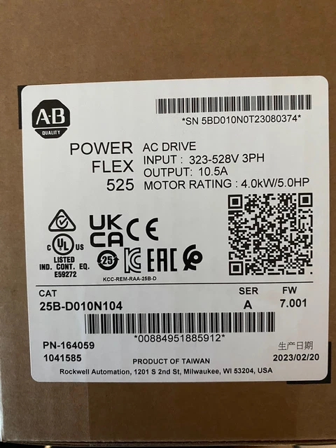 ALLEN BRADLEY POWERFLEX 40, 22B-D010N104, New, Unopened