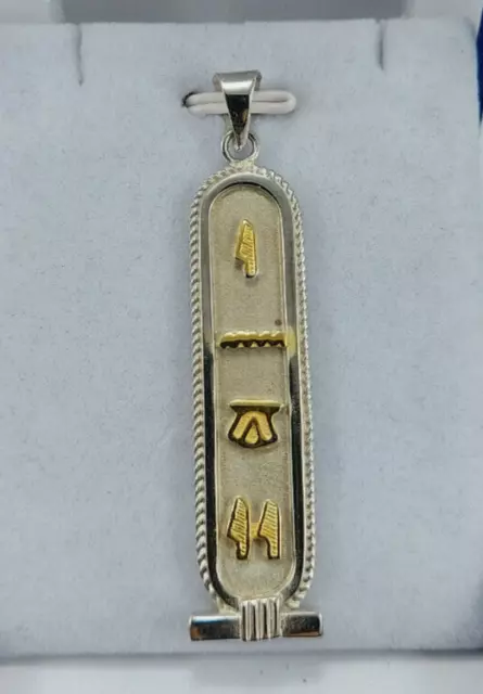 Cartouche Personalized Necklace Egyptian jewelry, 2 name 2 Sides in hieroglyphic Cartouche Personalized Necklace Egyptian jewelry, 2 name 2 Sides in hieroglyphic