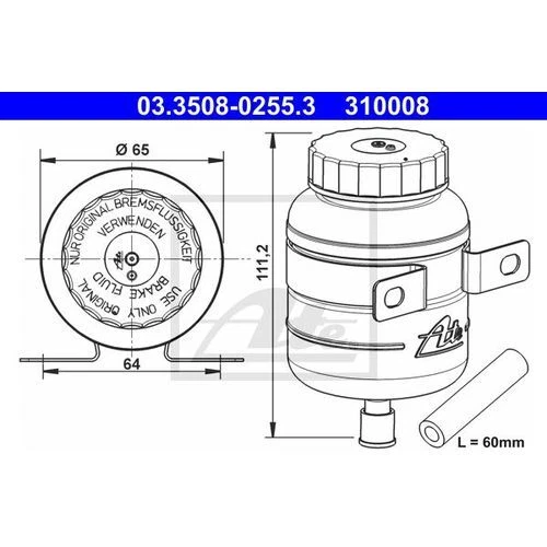 Vase D'Expansion le Liquide de Frein ATE 03.3508-0255.3