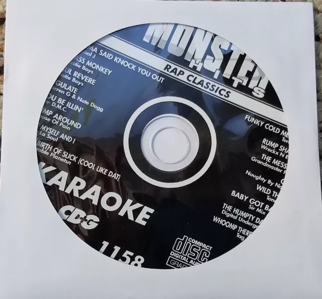Rap Classics Karaoke Cdg Monster Hits 1970'S-1990'S Baby Got Back Hip Hop Mh1158