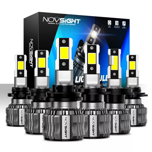 NOVSIGHT 72W 15000LM LED Headlight Bulbs Kit High Low Beam 6500k Super White 2x