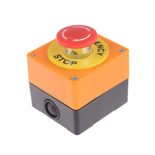Red Sign Mushroom Emergency Stop Push Button Switch Station 1 NO 1 NClo