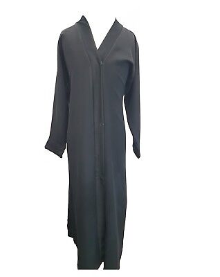 Abaya Nero Per Ragazze Vestito semplice aperto sul davanti & Madrasah, scuola bambini età 2-13 anni