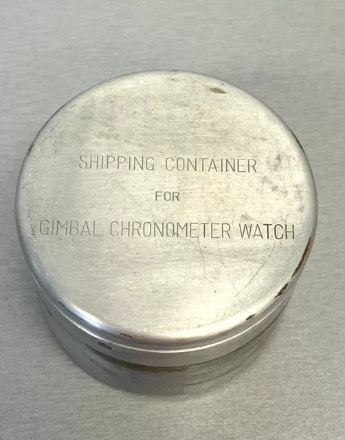 Hamilton WWII model 22 gimbaled ships chronometer movement shipping container