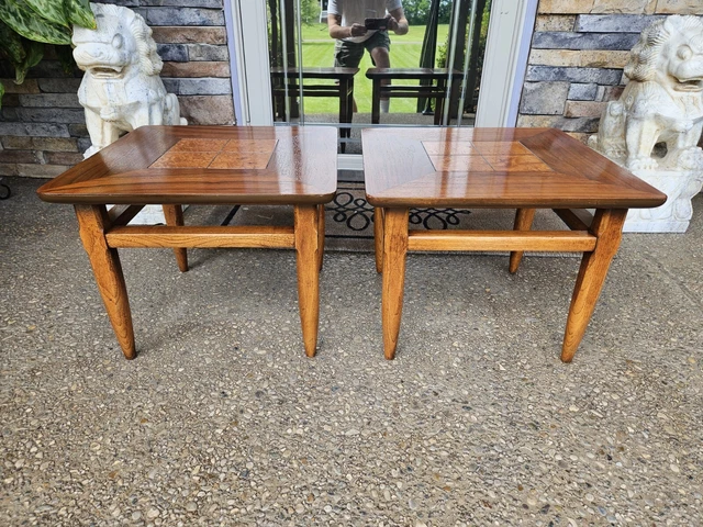 Vintage Lane Altavista Burled Wood End Tables Restored