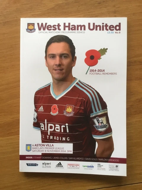 WEST HAM V Aston Villa. 8/11/2014 £3.25 - PicClick UK
