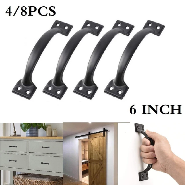 4/8 Pcs Door Handles Heavy Duty Cast Iron Rustic Garden Gate Shed Barn Pull New