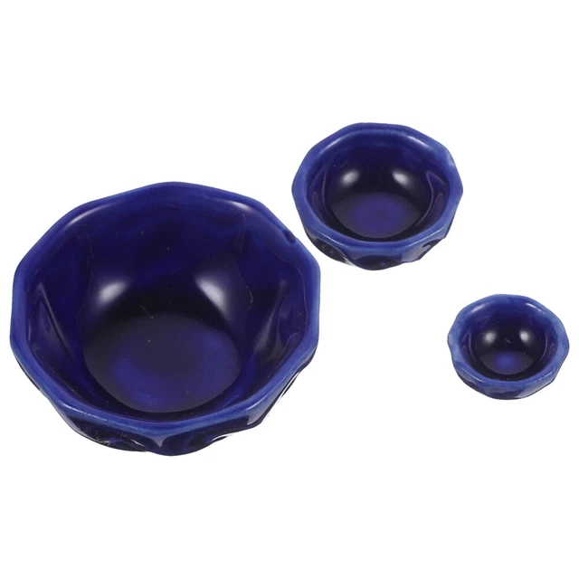 Mini Dollhouse Bowls Kitchen Pretend Play Toys Miniature Tableware Ceramics