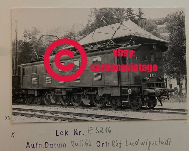 E-Lok E 52 16 Historisches Foto 1966 Bhf Ludwigsstadt I carltonsvintage