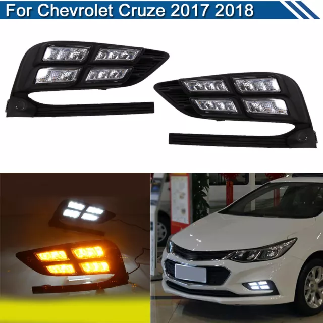 Daytime Running Lights LED DRL Fog Lamp Replacement Bumper For Chevry Cruze