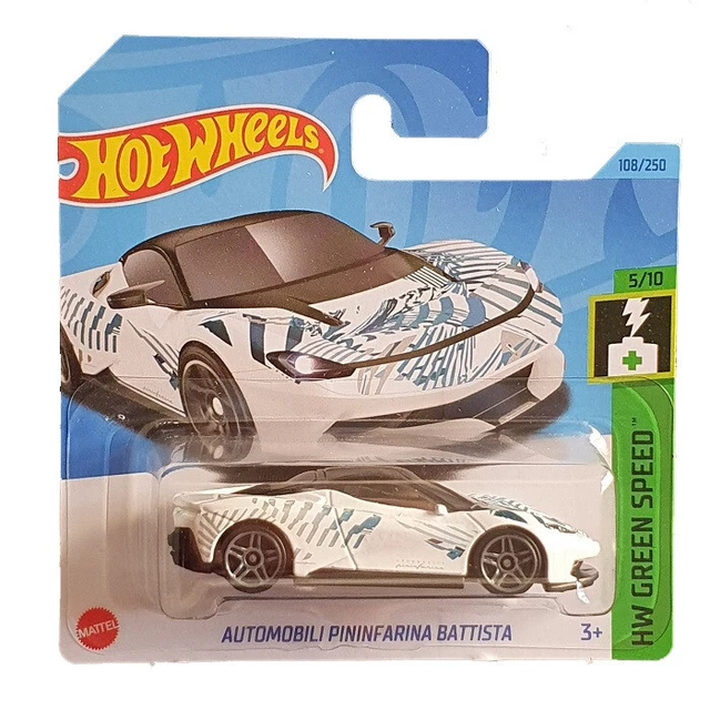 Hot Wheels - Automobili Pininfarina Battista - HW Green Speed 5/10 - HKK22 - Short Card - Blanco - Mattel 2023