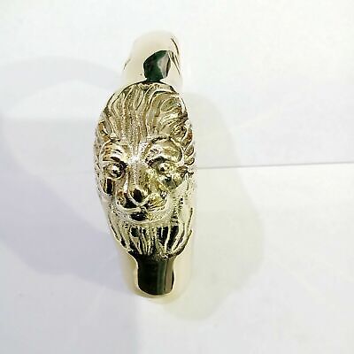 HEAVY FULL SOLID BRASS LION  FACE  Handle only handmade design style solid gift
