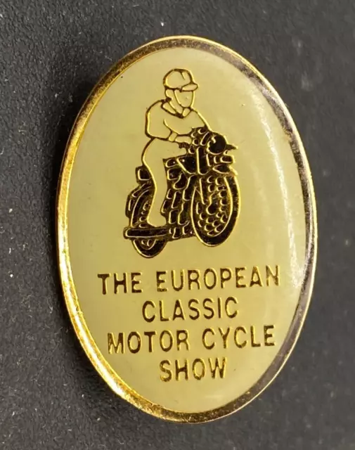 European Classic Motor Cycle Show Single Stud Lapel Pin Jacket Badge