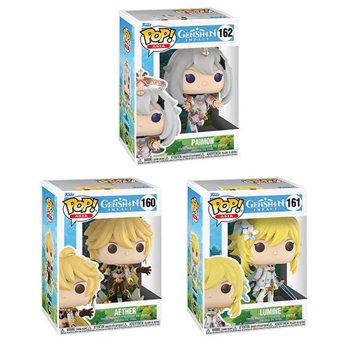 Funko POP! Asia Games -Genshin Impact Figures SET OF 3 (Paimon, Aether & Lumine)