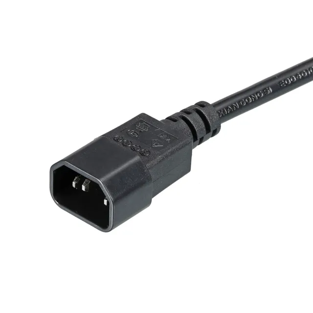 AC Stromkabel 3-poliger C14 Stecker 3.28Ft 250V 10A PDU Erweiterung Kabel