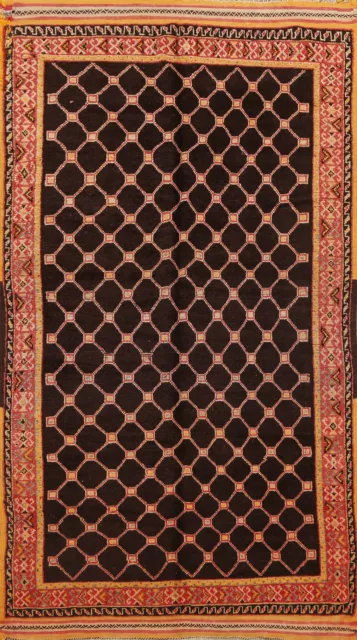 Vintage Tribal Geometric Moroccan Oriental Area Rug 5x9 Handmade Wool