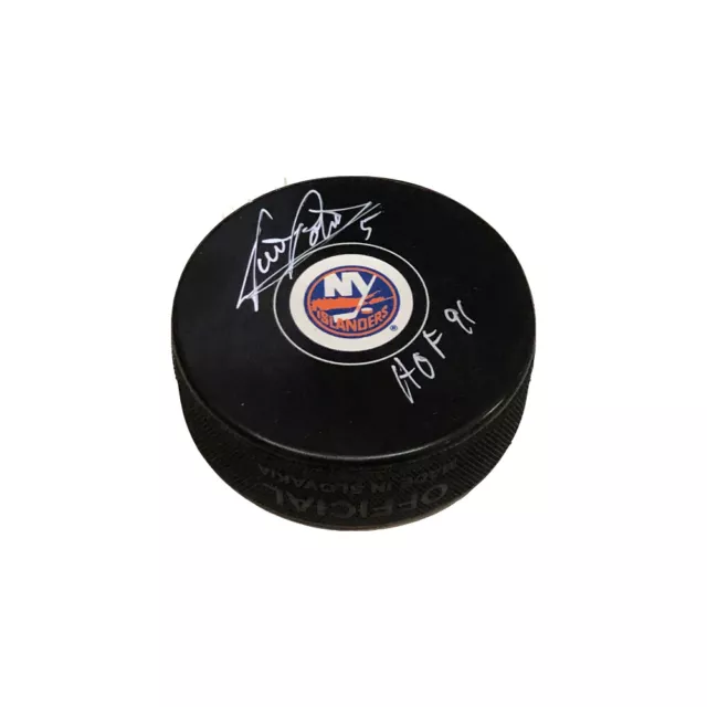 DENIS POTVIN Signed New York Islanders Puck - HOF 91