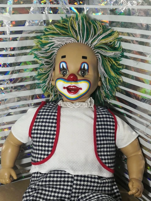 Arias Clown Doll 19" Animated Boy Figure Toy Gingham Matching Trousers & Jacket