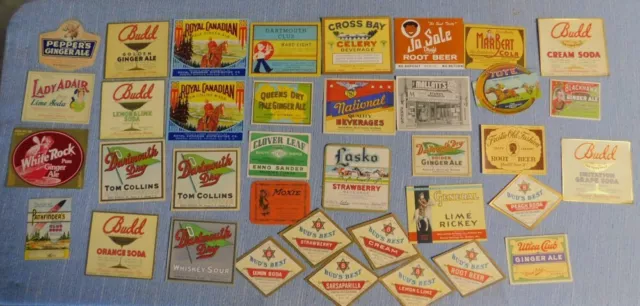 35 Different Vintage  Soda labels