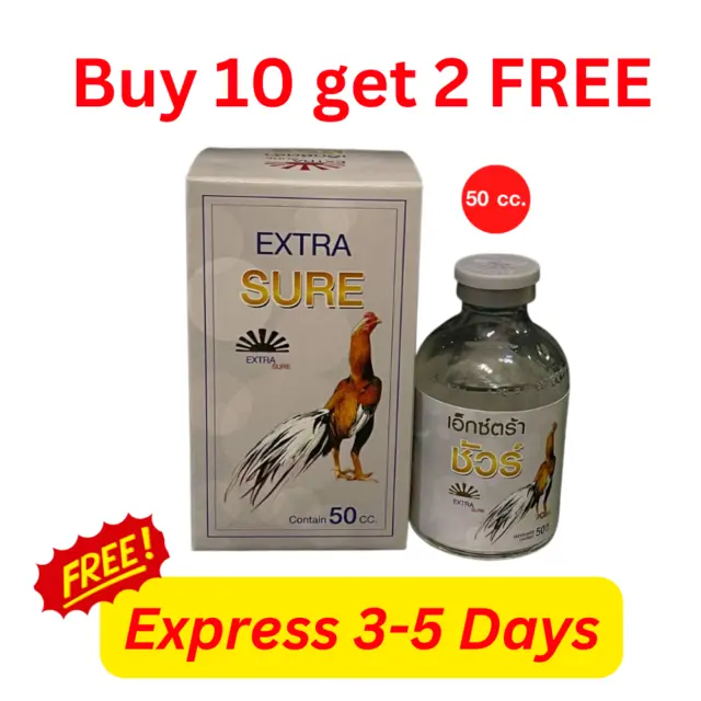 Buy 10 get 2 FREE - Extra Sure Vitamin Healthy Rooster Chicken Immunity 50cc.