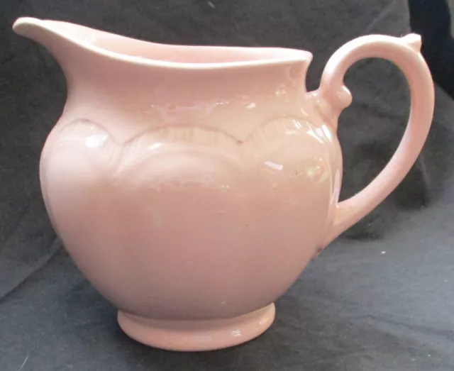 Vintage J & G Meakin England Pink "Rosa" Jug With Shell Edge Design