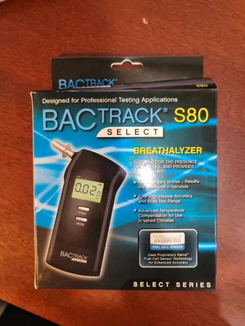 4 boquillas respiratorias digitales BACtrack Select S80, estuche, manual