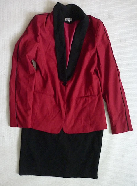 Ensemble Tailleur Jupe Vintage Rose - Veste Et Jupe Signées ÉCAILLE PARIS Taille 38