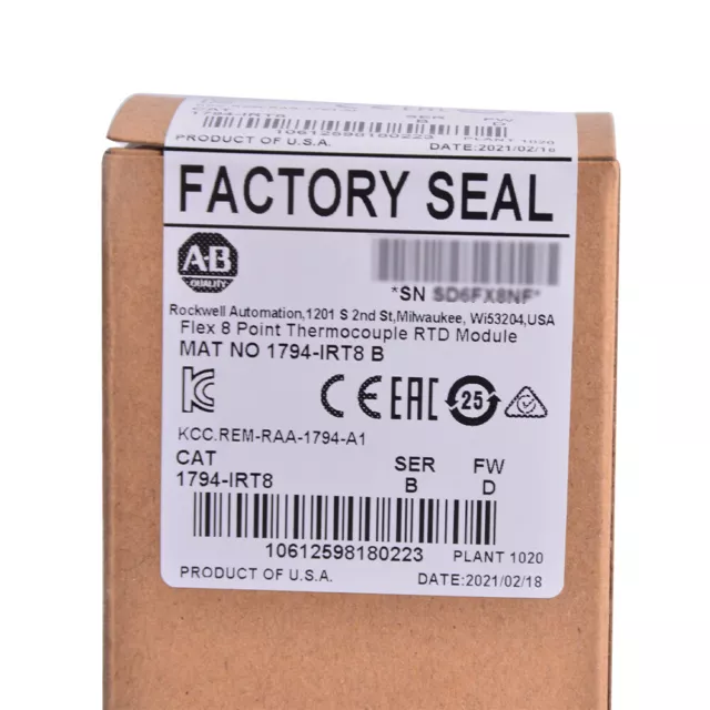NEW Factory Sealed AB 1794-IRT8 Flex 8 Point Thermocouple RTD Module
