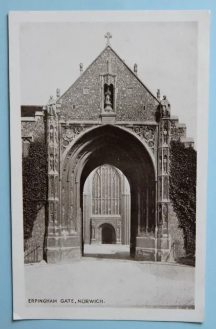 Vintage Erpingham Gate Norwich Brennerbasar unbenutzte Postkarte Norfolk