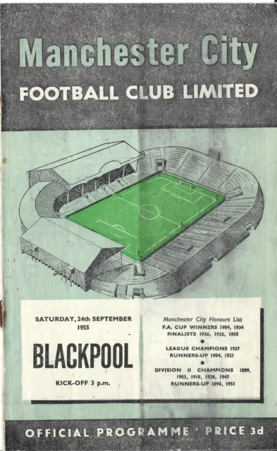 Manchester City v Blackpool 1955-56