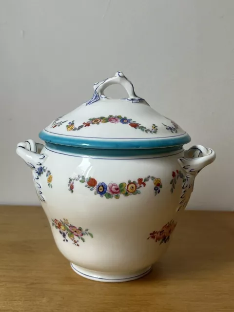 ANCIEN SUPERBE GRAND SUCRIER MINTON EN PORCELAINE ANGLAISE  XIXème