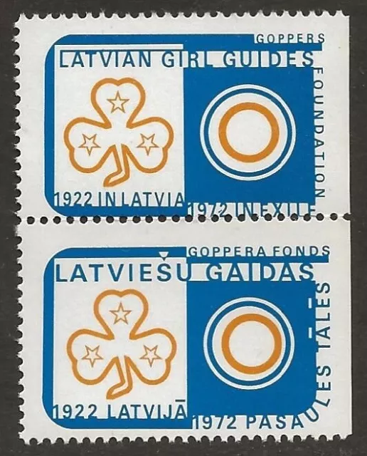 1972 Canada Latvian Scouts in Exile Gen. Goppers Found. Latvia SE-TENANT Pair NH