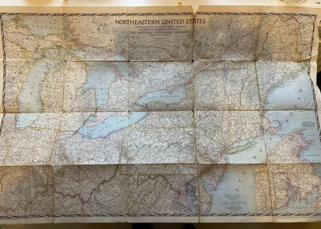 National Geographic Map Northeastern United States September 1945